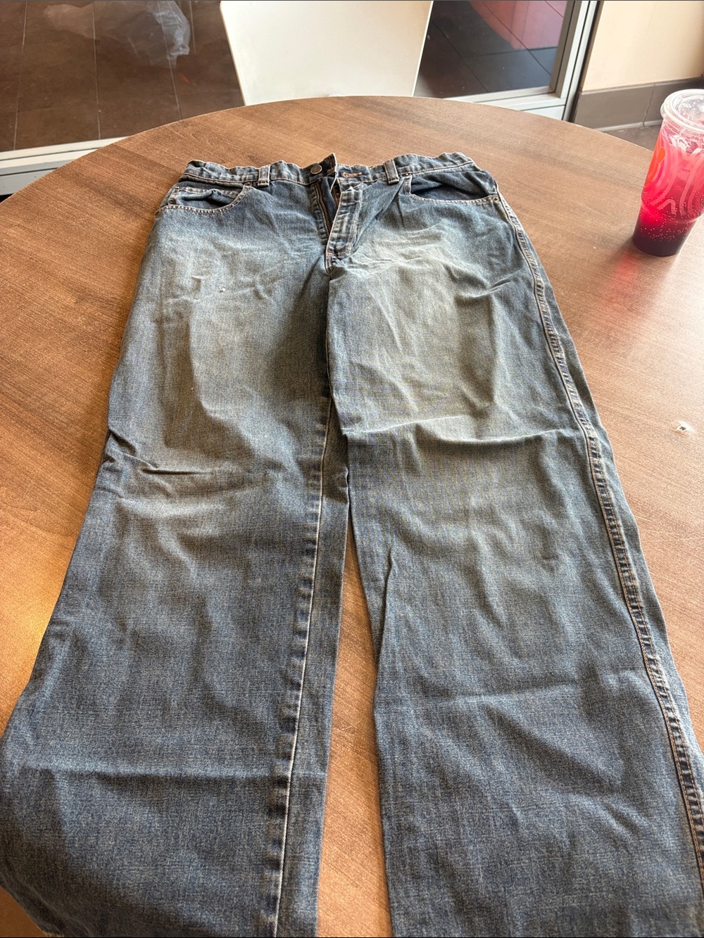 Mens weathered jeans